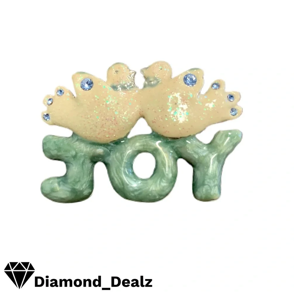 “JOY” 2 TURTLE DOVES PIN NWT